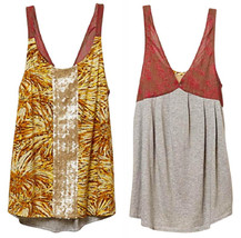 Anthropologie Reversible Island Sequin Tank Small 2 4 Tropical Bling Top Swingy - £22.41 GBP