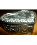 CHARMING PEWTER HEART LIDDED TRINKET BOX TW PEWTER STAR - $6.00