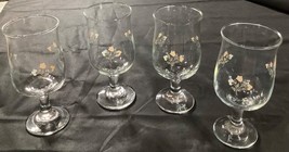 Set of 4 ~ Pfaltzgraff REMEMBRANCE 12oz Glassware Goblets 6½&quot; Peach/Gray... - $16.31