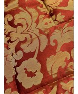 Custom King Pillow Shams Quilted Beautiful Shimmery Gold And Red Pair - £32.89 GBP