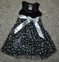 Girls Dress Holiday Party Black Silver RMLA Sleeveless Sparkle Glitter-s... - $17.82