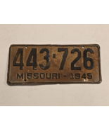 1945 45 MISSOURI MO LICENSE PLATE TAG 443-726 - RUSTIC-MAN CAVE-DECOR-SHOP - $25.80