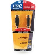 USB 2 High Speed Cable 16&#39; feet A Plug B Plug PRO Series Black BELKIN F3... - $43.10 CAD