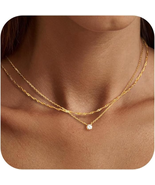 Diamond Necklaces for Women, Dainty 14K Gold/Sterling Silver Choker Neck... - £16.10 GBP