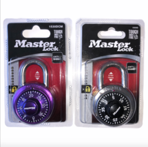 Master Lock 1530DCM Purple Locker Lock Combination Lock Padlock Silver 150D Lot - £10.21 GBP