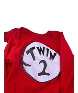Twin 1 &amp; Twin 2 Outfit Twins 12M Baby Matching Coordinating Bodysuits Re... - £37.11 GBP