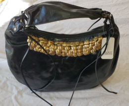 Franco Sarto Leather Shoulder Purse Large Black Gypsy Queen Style F2421N $148 - £38.66 GBP