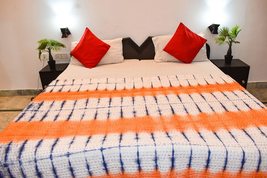 INDACORIFY Shibori Printed Quilt Blanket Bohemian Bedding Bedspread Size... - £62.77 GBP