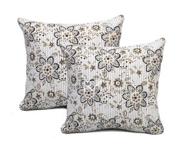 Pair Set Quilted Pillow Cover Case Couch Floral Cushion Cover Home Decorative - £31.30 GBP+