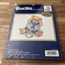 Bucilla Cross Stitch Kit Gold Needle Sealed &quot;BOO BOO BEAR&quot; Teddy 42124 7”x5” NEW - £9.98 GBP