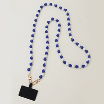 Game Day Two Tone Knotted Beaded Phone Strap Blue White - £14.87 GBP