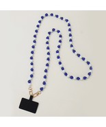Game Day Two Tone Knotted Beaded Phone Strap Blue White - $376.33 MXN