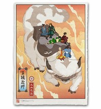 Avatar the Last Airbender Appa Team Aang Katara Toph Japanese Poster Print Mondo - £58.94 GBP