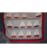 Sailboats Regatta in Red White and Blue Patchwork Quilt - £278.90 GBP