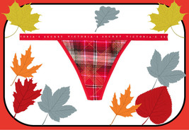 S   Hot Bright Red Stretch Cotton V-String V LOGO Victorias Secret Thong Panty - £8.85 GBP