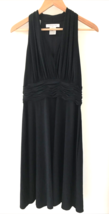 Evan Picone Black Sleeveless V Neck Empire Waist Formal Flowy Midi Dress 12 - £32.04 GBP