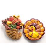 Vintage Thanksgiving Holiday Pins Lot 2 Hallmark Cornucopia Russ Berrie ... - $28.05 CAD