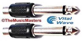 (2) 1/4&quot; Male Mono Plug to Single RCA Jack (F) Audio Cable Cord Adapter VWLTW - £5.22 GBP
