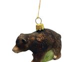 Brown Grizzly Bear Baby Cub Polish Glass Christmas Tree Ornament Animal ... - $35.98