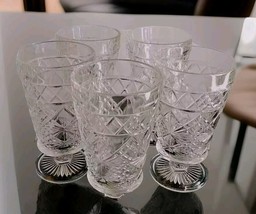 Iced Tea Goblets  Gothic Footed Hazel Atlas Vintage Set Of Five - £31.11 GBP