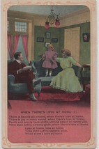 Vintage postcard, when there&#39;s love at home. - £6.63 GBP