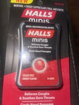Halls Minis Cherry Flavor  24 Sugar Free Cough Drops Exp 10/23 - £3.89 GBP