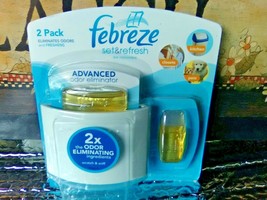 Febreze Set &amp; Refresh Advanced Odor Elimminator 2 Refills Fits Small Spaces - £11.73 GBP