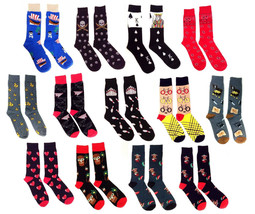 NOVELTY CASUAL FUNNY CHARACTER ALL OVER PRINT PATTERN MENS CREW SOCKS TU... - $7.95