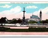 Lincoln Park Fountain Jersey City NJ New Jersey UNP WB Postcard Z10 - $6.88