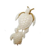 Jewelry Two Sea Turtles Hand Carved Bone Necklace - £43.30 GBP
