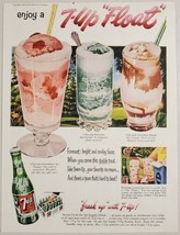 1955 Print Ad 7-UP Soda Pop Seven Up Ice Cream Floats Case of Bottles - £9.89 GBP