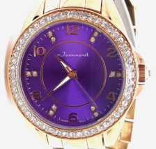 Jeanneret #2003 Womens Rosetta Wristwatch Swarovski Crystal - Purple Dial - £19.95 GBP