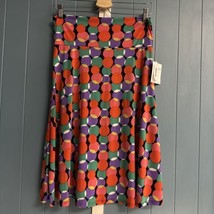 LuLaRoe Womens L Skirt High Waist Azure Knee Length Stretch Circle Print... - £13.23 GBP