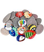 25 Pcs Flat Smooth River Rocks for Painting - Perfect Craft Stones for Kids