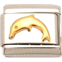 Jumping Dolphin Italian Charm Gold Plated  9mm - £5.53 GBP