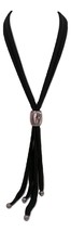 Adami &amp; Martucci Black Mesh Open Tie Necklace With Mother of Pearl Buckle - £248.55 GBP