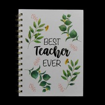 Best Teacher Ever Journal  Hardback Spiral Wire Bound Floral Lined Pages - £10.34 GBP