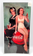 Coca Cola 50th Anniversary 1886 -1936 Metal Bathers Sign Drink Coke - £11.98 GBP