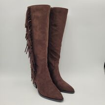 New NWT Time &amp; Tru Vegan Faux Suede Brown Tassel Fringe Memory Foam Boot... - €16,86 EUR