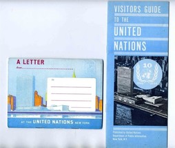 1955 United Nations Visitors Guide &amp; Souvenir  Letter Folder New York - $21.75