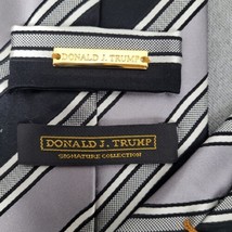 Donald J Trump Signature Collection Mens 100% Silk Neck Tie Silver Black... - £15.50 GBP