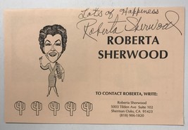 Roberta Sherwood (d. 1999) Signed Autographed Las Vegas Show Flier - $25.00