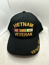 Black Vietnam Veteran Deluxe Low Profile Baseball Hat Cap Adjustable - $12.86