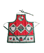 Vintage Handmade Reversible Christmas Apron Merry Christmas From The Hea... - $266.38 MXN