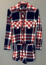 Aerie Long Sleeve Flannel Romper with Pockets - £11.03 GBP