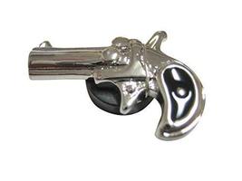 Kiola Designs Black and Silver Toned Hand Gun Pistol Revolver Magnet - £15.97 GBP