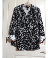 LANE BRYANT Womens Size 16 Black White Blouse Rhinestone Collars NEW - $28.42 CAD