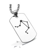Stainless Steel Libra (Scales) Astrology Constellations Dog Tag Pendant - £8.01 GBP