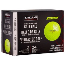 Golf Balls Kirkland Signature Golfballs Bulk Cool Colored Neon Yellow Loud ~ 24 - £40.60 GBP