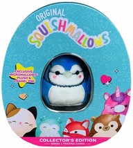 Squishmallows Micro Plush Babs Bluejay Collector&#39;s Tin Pin Trading Cards - £29.46 GBP